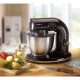 KITCHEN COOK Robot Pétrin AK80 Black - 1000W - Bol Inox 5L pour 2kg max - 4 vitesses - Kit pâtisserie - Robuste et maniable