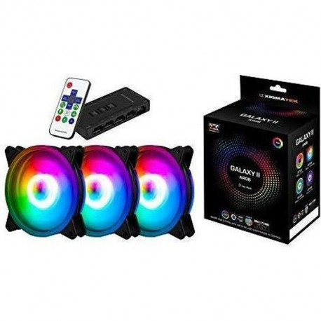 XIGMATEK Galaxy II Essential AX120 ARGB - Ventilateur Pour Boîtier - Pack de 3 x 120mm - RGB