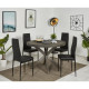 ROKA Lot de 6 chaises - Simili Noir - L 42 x P 54,3 x H 95,2 cm