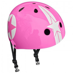 STAMP Casque Skate Pink Star avec Molette d'Ajustement - Taille 54-60 cm