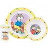 T'CHOUPI Ensemble repas : 1 verre 220 ml, 1 assiette et 1 bol micro-ondables pour enfant