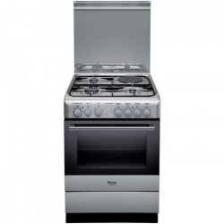 HOTPOINT H6M6C2AG(X)/FR - Cuisiniere table mixte gaz + induction - 4 zones de cuisson - 60 cm - Inox