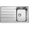 BLANCO Lemis 45S-IF - évier - Inox brossé - 1 cuve - réversible - vidage auto - a encastrer a fleur de plan