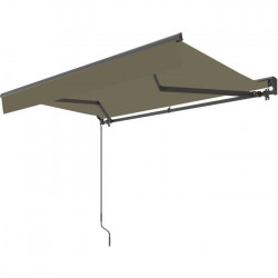 Store banne motorisé semi coffre 2,90 x 2,5m en aluminium, structure grise anthracite , toile taupe BEAURIVAGE