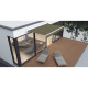 BEAU RIVAGE Store banne manuel 3 x 2,5 m avec semi coffre structure blanche toile taupe