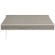 Store banne manuel sans coffre 2,40 x 2m en aluminium, structure blanche, toile taupe BEAURIVAGE