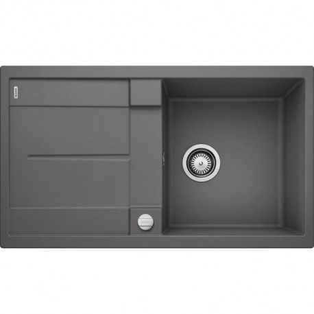 BLANCO Metra 5S - évier - SILGRANIT - 1 cuve - égouttoir réversible - vidage auto - siphon inclus - gris rocher