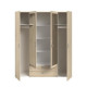 Armoire de chambre - Panneaux de particules - Chene Sonoma + miroir - 4 portes - Style contemporain - L 160 x P 51 x H 185 cm