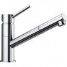 Mitigeur, robinet cuisine, bec droit orientable 120ø, douchette extractible, BLANCO KANO-S, chromé, robinetterie cartouche cé…