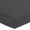 Drap housse uni 100% coton - Bonnet 25cm - Gris foncé - 160x200 cm