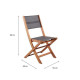 Lot de 2 chaises de jardin en bois d'acacia FSC et assise textilene - 50 x 57 x 90 cm - Gris