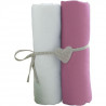 BABYCALIN Lot de 2 draps housse 60x120 cm Blanc/violine
