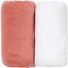 BABYCALIN Lot de 2 draps housse 70x140cm Terracotta