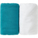 BABYCALIN Lot de 2 draps housse 60x120x15cm Tropical/blanc