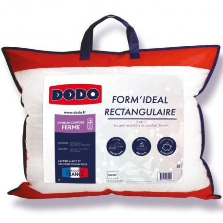Oreiller Form'idéal - 50 x 70 cm - Garnissage 100% polyester thermolite résilience - Blanc - DODO