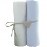 BABYCALIN 2 Draps Housse Bébé Blanc Ciel 60 x 120 cm Jersey - 130gr/m²