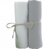 BABYCALIN Lot de 2 draps housse 60x120 cm Blanc/gris