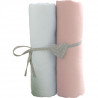 BABYCALIN 2 Draps Housse Bébé Blanc Rose 60 x 120 cm - Jersey - 130gr/m²
