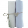BABYCALIN 2 Draps Housse Bébé Blanc Ciel 70 x 140 cm - Jersey - 130gr/m²
