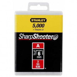 Boite de 1000 Agrafes type A STANLEY - 1-TRA204T - 6 mm