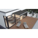 Store banne motorisé semi coffre 3,90 x 3m en aluminium, structure blanche , toile grise anthracite BEAURIVAGE