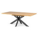 Table a manger extensible - Décor chene et métal noir - RAVEN - L 160/200 x P 90 x H 76 cm