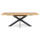 Table a manger extensible - Décor chene et métal noir - RAVEN - L 160/200 x P 90 x H 76 cm