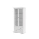 TVILUM Vitrine 2 portes vitrées et 2 tiroirs - Blanc - L 96,2 x P 41,6 x H 200,8 cm