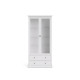TVILUM Vitrine 2 portes vitrées et 2 tiroirs - Blanc - L 96,2 x P 41,6 x H 200,8 cm
