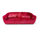 Canapé droit 3 places fixe - Tissu Rouge - L 222 x P 104 x H 82 cm - VICTORIA