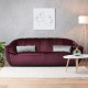 Canapé droit 3 places fixe - Tissu aubergine - L 222 x P 104 x H 82 cm - VICTORIA