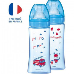 Dodie Biberon Initiation+ Anti-Coliques 3 Vitesses +6m Bleu Pompier Lot de 2 x 330ml