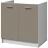 EXTRA - Meuble Evier de cuisine 80cm - Gris Argile Mat