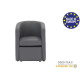 NUNO Fauteuil cabriolet + pouf en simili gris - L 59 x P 63 x H 77 cm
