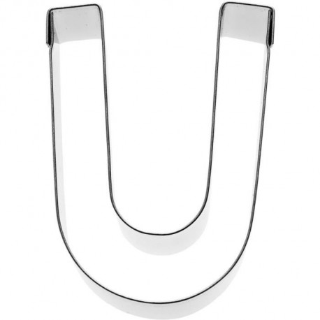KARIS Emporte-piece Lettre U Birkmann T.1.9 - Inox - 6 cm - PG rouge