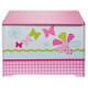Coffre a Jouets Enfant en bois avec couvercle HelloHome Rose et Blanc