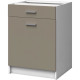 EXTRA - Meuble bas de cuisine 60cm 1 Tiroir - Gris Argile Mat