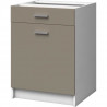 EXTRA - Meuble bas de cuisine 60cm 1 Tiroir - Gris Argile Mat