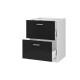 EXTRA - Meuble Casserolier de cuisine L 60cm 2 Tiroirs - Gris Laqué