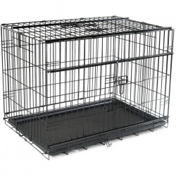 VADIGRAN Cage métallique pliable Premium - 91 x 61 x 69 cm - Noir - Pour chien