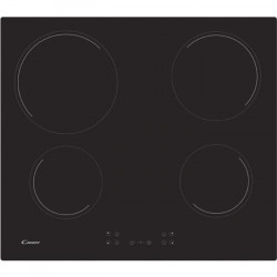 CANDY CH64CCB Plaque de cuisson vitrocéramique - 4 zones - 6500 W - L 56 x P 49 cm - Revetement verre - Noir