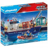 PLAYMOBIL - 70769 - Grand cargo avec bateau de douaniers