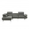 Canapé d'angle gauche fixe - Cuir et simili beige - L 300 x P 231 x H 73 cm - STORM