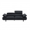 Canapé fixe 3 places  STORM - Cuir et simili Noir - L 228 x P 106 x H 73 cm