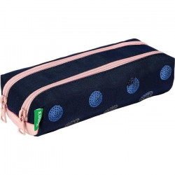 TANN'S Trousse Double Broderies Aude Bleu/Rose Enfant