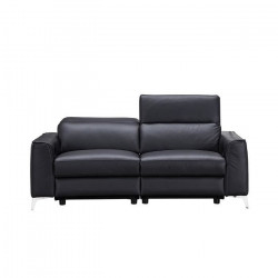 Canapé relax électriques - 2 places - Cuir et simili noir - Contemporain - EDISON