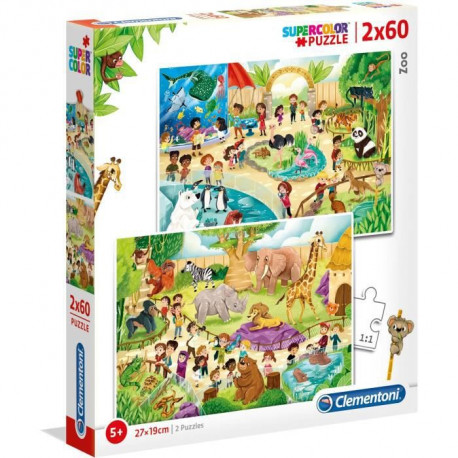 Clementoni - 2x60 pieces - Au zoo