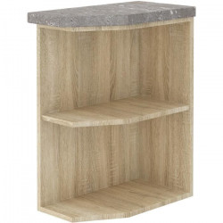 Meuble bas étageres - Décor chene sonoma - L 30 x P 55 x H 70cm - LASSEN