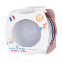 MILL'O BÉBÉ Lot de 3 boîtes de conservation micro-ondable 35 cl - coloris panachés