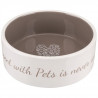 TRIXIE Écuelle céramique Pet's Home - 0,8 L - Ø 16 cm - Creme et taupe - Pour chien